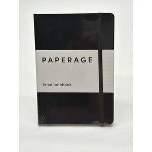 Paperage Lined Notebook Black Hardcover Journal 160 Pages 100gsm 5.7x8in 89001